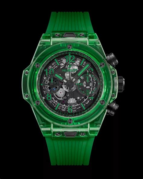 hublot green dial watch|Hublot unico green saxem review.